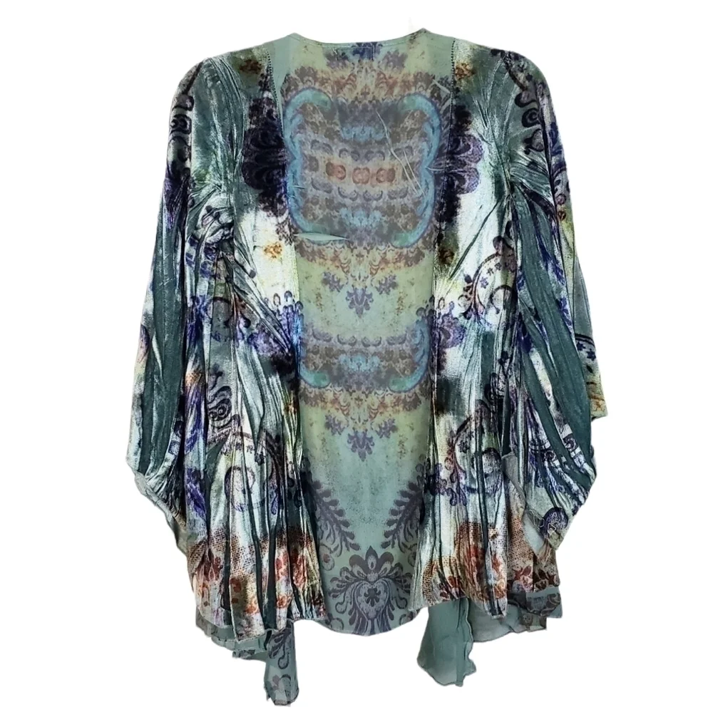 VTG ONE WORLD Live and Let Live Velvet Cardigan